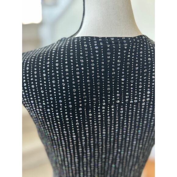 Vintage Y2K Black Ribbed Sparkle Dot Stretchy Tank Top Fairy Whimsygoth - Picture 6 of 7